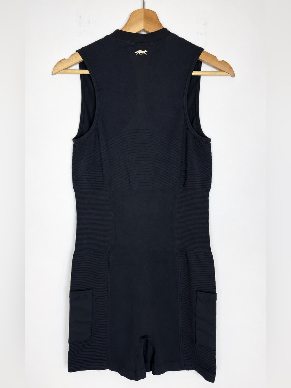 Fore-te Anthropologie Remy Playsuit Romper Black Preppy Athletic Black M/L - Picture 4 of 10